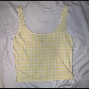Yellow checkered crop top
